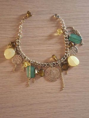 Original bracelet new multicolored, gold-tone