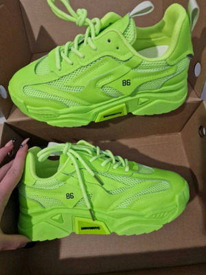 Chunky sneakers fluo green size 41 new