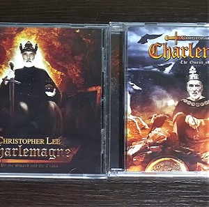 Δύο (2) CD Christopher Lee - Charlemagne By The Sword And The Cross The Omens Of Death metal μουσικη
