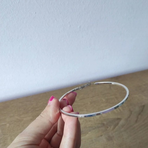 Large hoop earrings set 2 pairs like new, silver and black hammered
