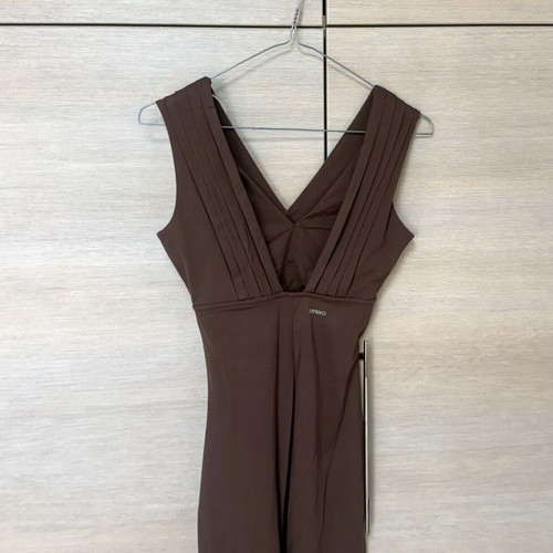 Oysho Comfortlux compression jumpsuit with V open back, size S