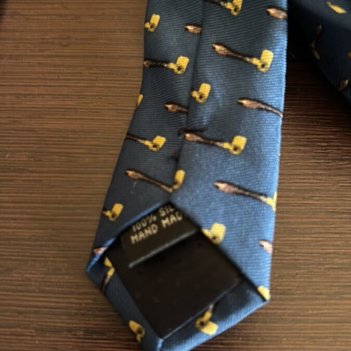 Pagoni Vintage Silk Tie with Pipe Pattern like new, blue