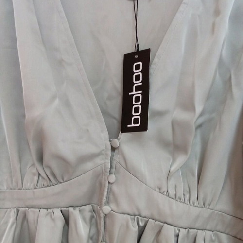Women's satin dress new, size medium, gray