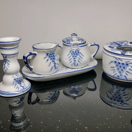 Delft Hand-Painted Table Accessories Set used