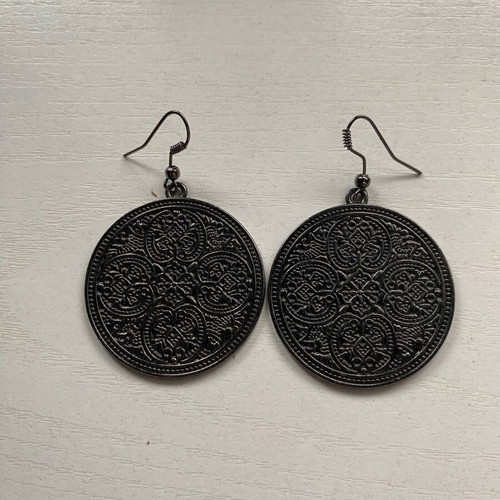 Earrings used, 2 pairs dangling with stone and geometric designs