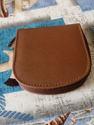 Leather coin wallet new brown