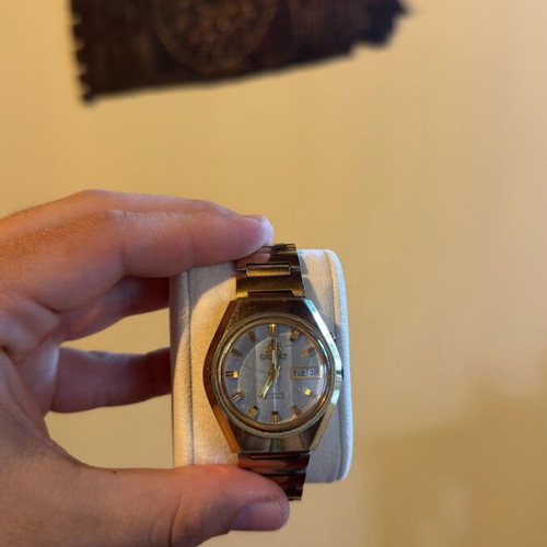 Orient Automatic 21 jewels used watch with grey dial and gold case