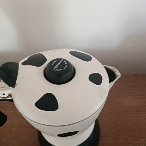 Bialetti Mukka Express vintage coffee maker used, cow design