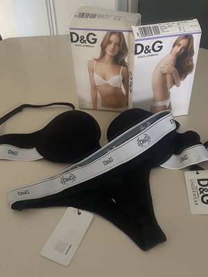 Dolce & Gabbana women's underwear set 75C/L new black white