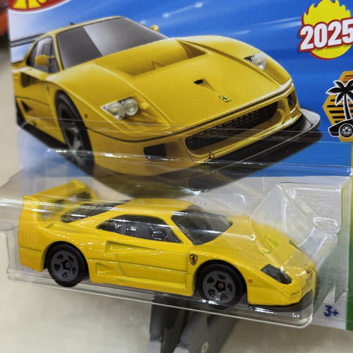 Hot Wheels Ferrari F40 Competizione 2025 model car, yellow
