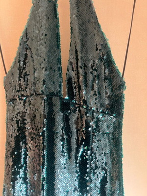 Zara sequined dress new, emerald, size XS
