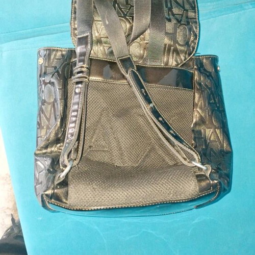 Armani Exchange backpack patent leather like new, black
