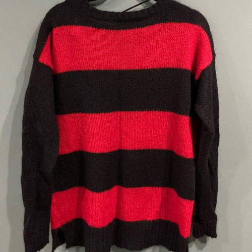 Hallhuber striped sweater red/black size M like new