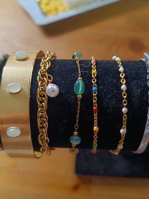 Steel handmade bracelets new, pack of 7 pieces