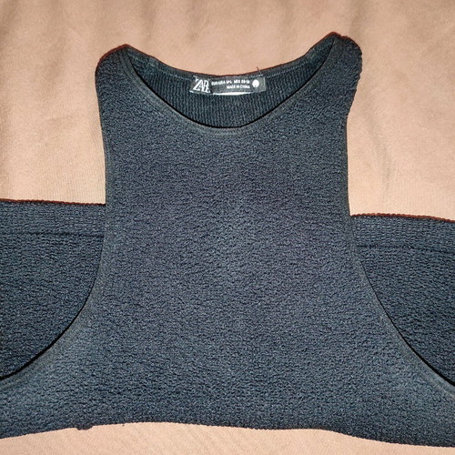 Blouse goffre like new, elastic fabric, m/l, black and lime