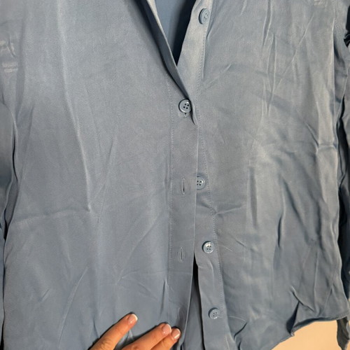 Zara shirt size M like new, blue turquoise satin look