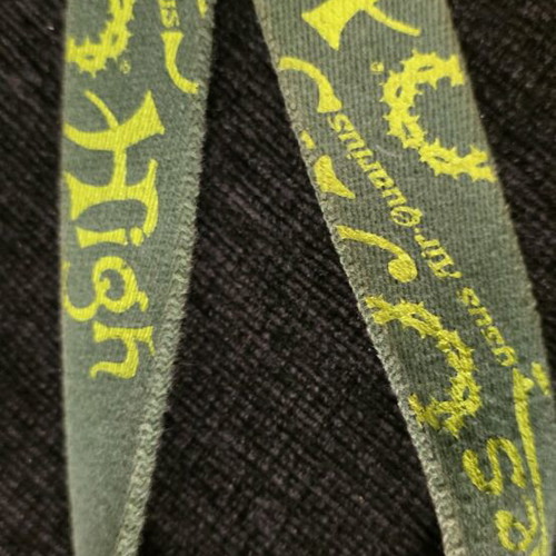 Lanyard Miles belt used, green with crown of thorns design