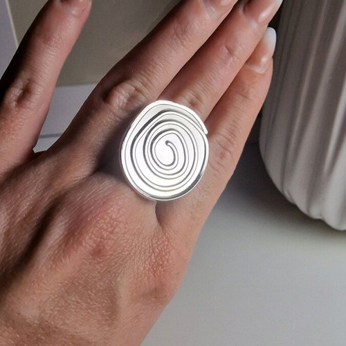 Stainless Steel Spiral Ring new, adjustable size