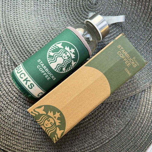 Starbucks glass bottle new 200ml with sleeve for hot drinks