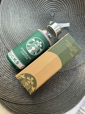 Starbucks glass bottle new 200ml with sleeve for hot drinks