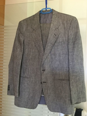 Ленен костюм размер 52 като нов, сив