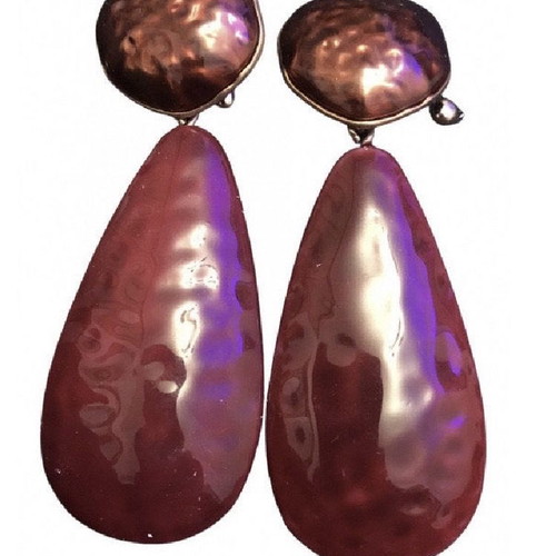 Bordeaux clip-on dangling earrings used