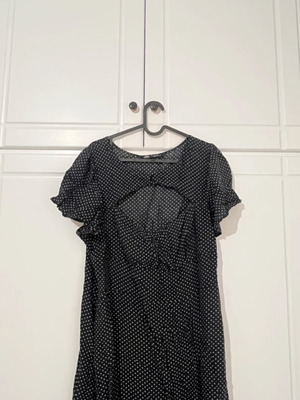 Zara long polka dot dress like new, white and blue