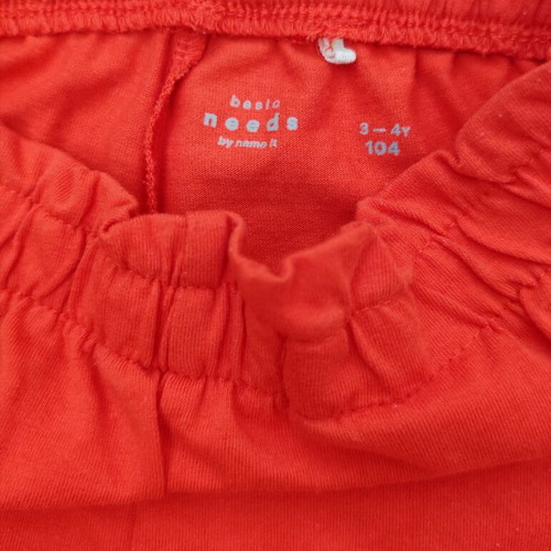 Name It girls' set like new, T-shirt 98 cm green, shorts 104 cm coral