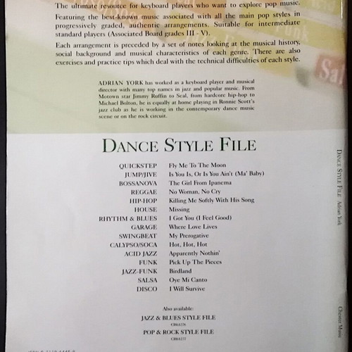 Dance Style File by Adrian York like new, piano solo sheet music