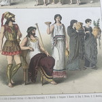 Αρχαίες ελληνικές φορεσιές χρωμολιθογραφία μεταχειρισμένη 1882