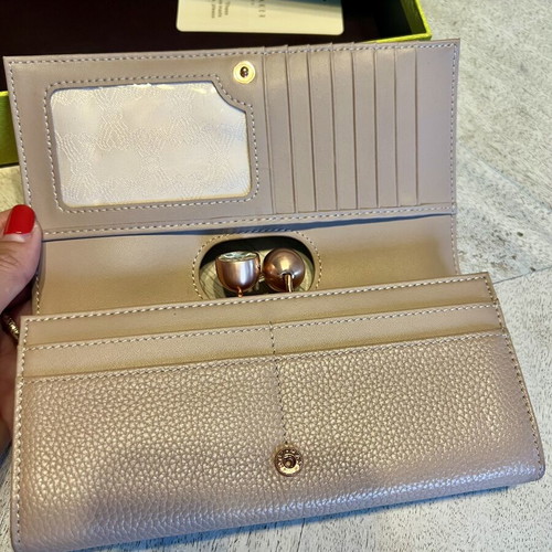 Ted Baker leather wallet like new, beige