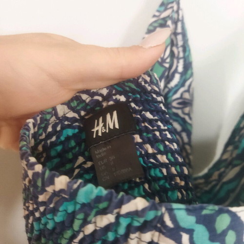 H&M dress used, summer style, blue and green, size S