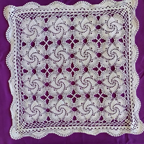 Handmade square lace embroideries set of 5, like new