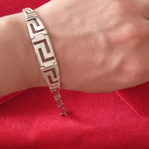 Silver 925 bracelet ancient Greek style new, with safety clasp