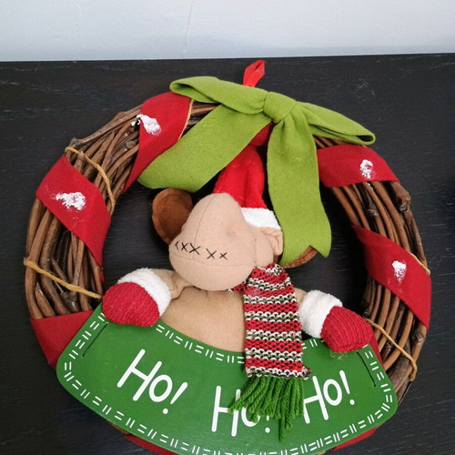 Christmas decorative wreath with reindeer used