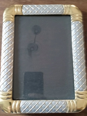 Vintage picture frames used, metallic and marble pattern, set of 2