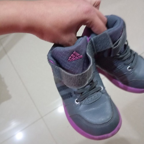 Adidas girls' boots size 23 like new, gray purple athletic