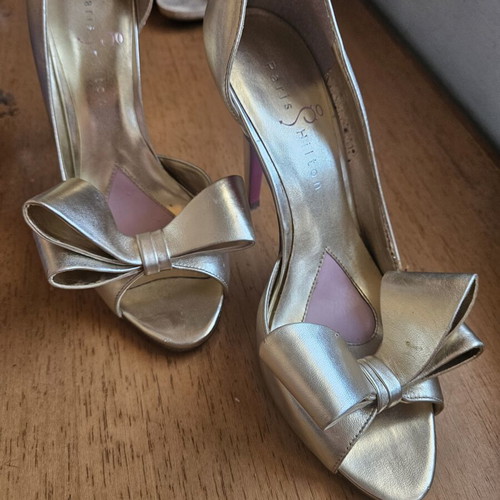 Paris Hilton high heel sandals, size 37, gold