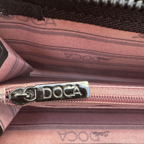 Doca black wallet like new with 10 card slots and zipper compartment