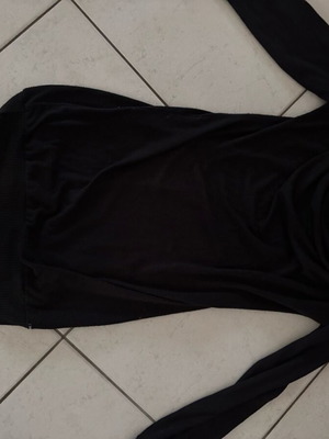 Black knitted dress like new with draped neckline
