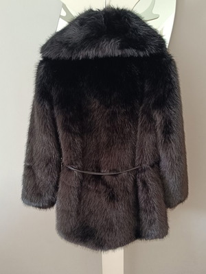 Zara Black Faux Fur Teddy Coat new with belt, size M