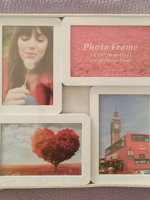 Wooden photo frames sealed new, set of 4 pieces