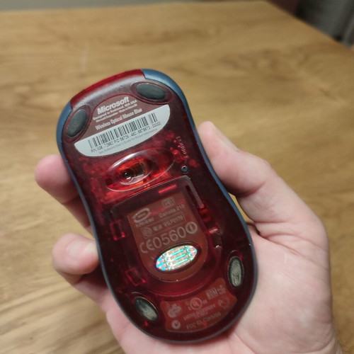 Microsoft wireless mouse used, works with 2 AA batteries, USB