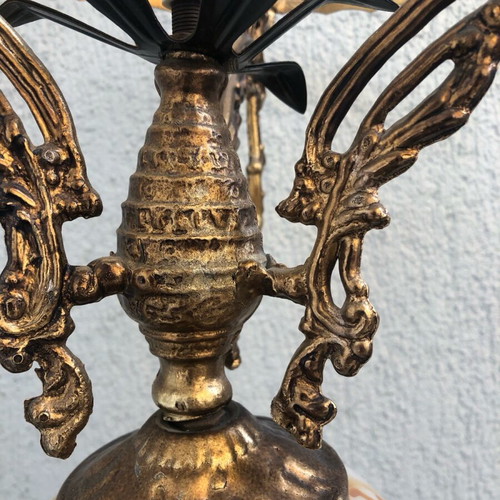 Table lamp antique used, vintage 1960s style