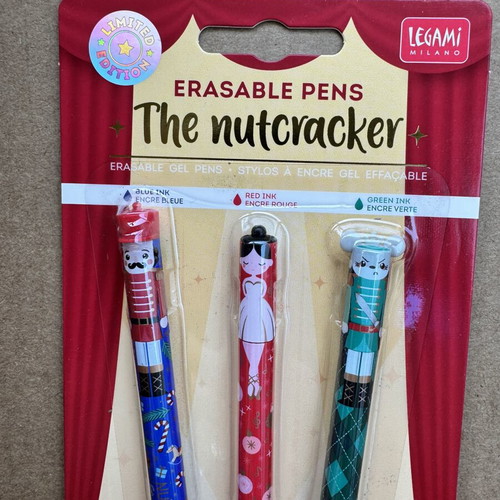 Legami Christmas The Nutcracker erasable pens new
