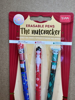 Legami Christmas The Nutcracker erasable pens new