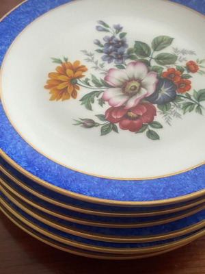 Σετ πιάτα πορσελάνης Scherzer Bavaria cobalt blue floral σαν καινούργιο