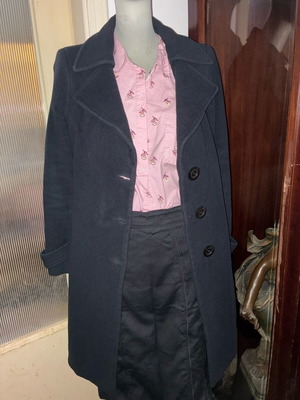 Roberto Cavalli wool coat like new, black, classic