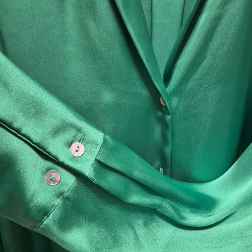 Zara women's satin shirt like new, green, size L