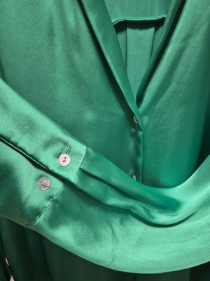 Zara women's satin shirt like new, green, size L